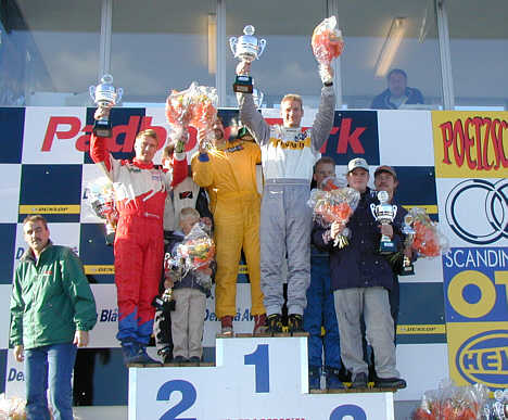 De glade vindere i 'den lille klasse'.
(Foto: Motorsporten.dk)